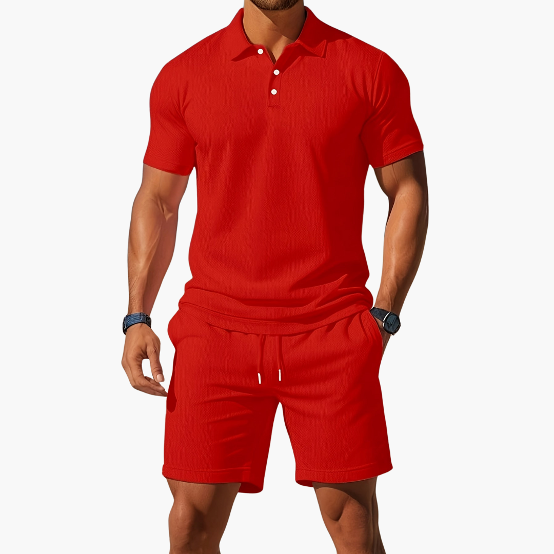 Zack - Casual Polo & Drawstring Shorts Set | By Mason & Reed London