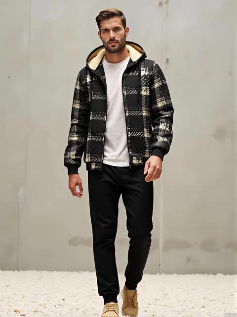 Randall - Casual Check Hooded Set | By Mason & Reed London