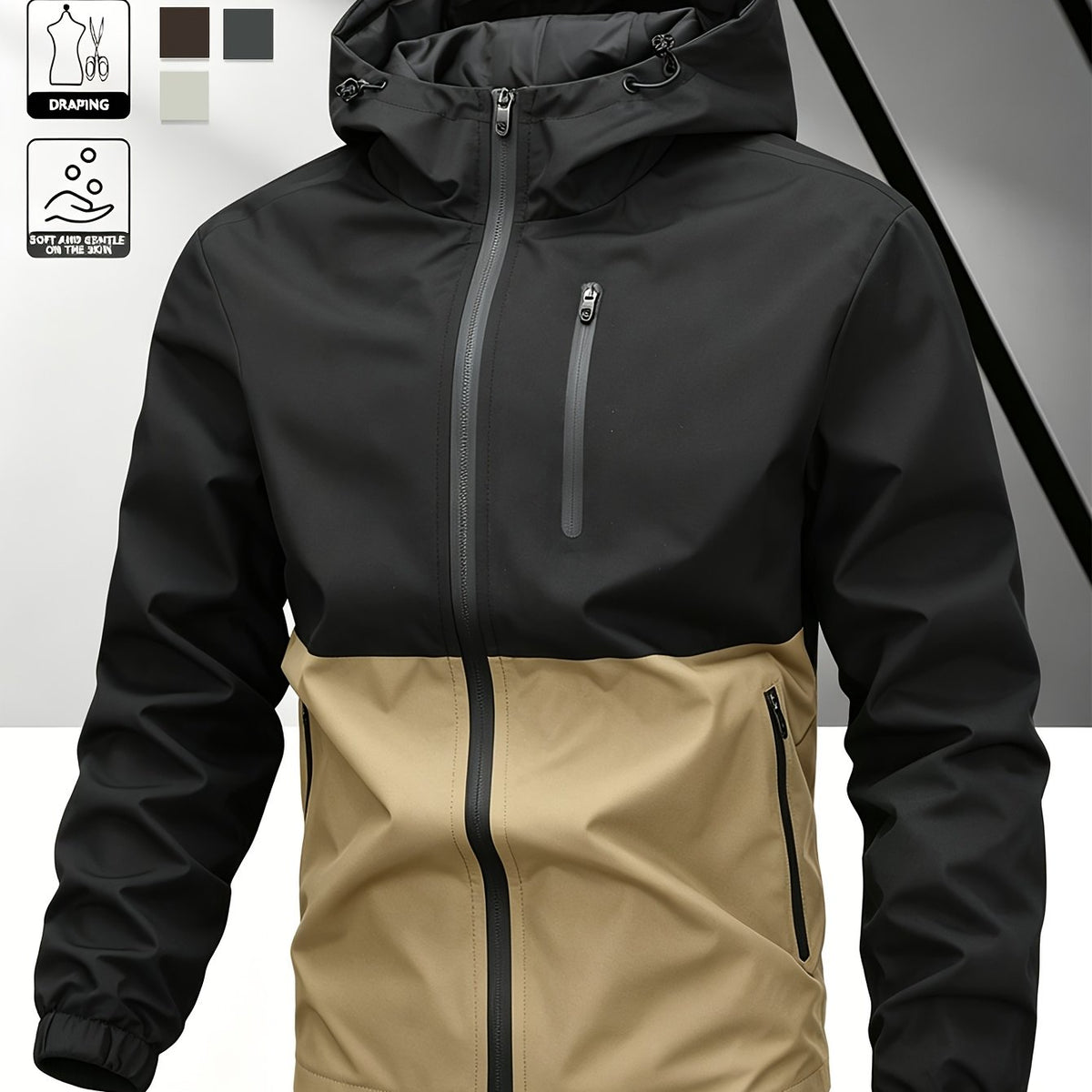 Darren - Colour Block Hooded Jacket | By Mason & Reed London