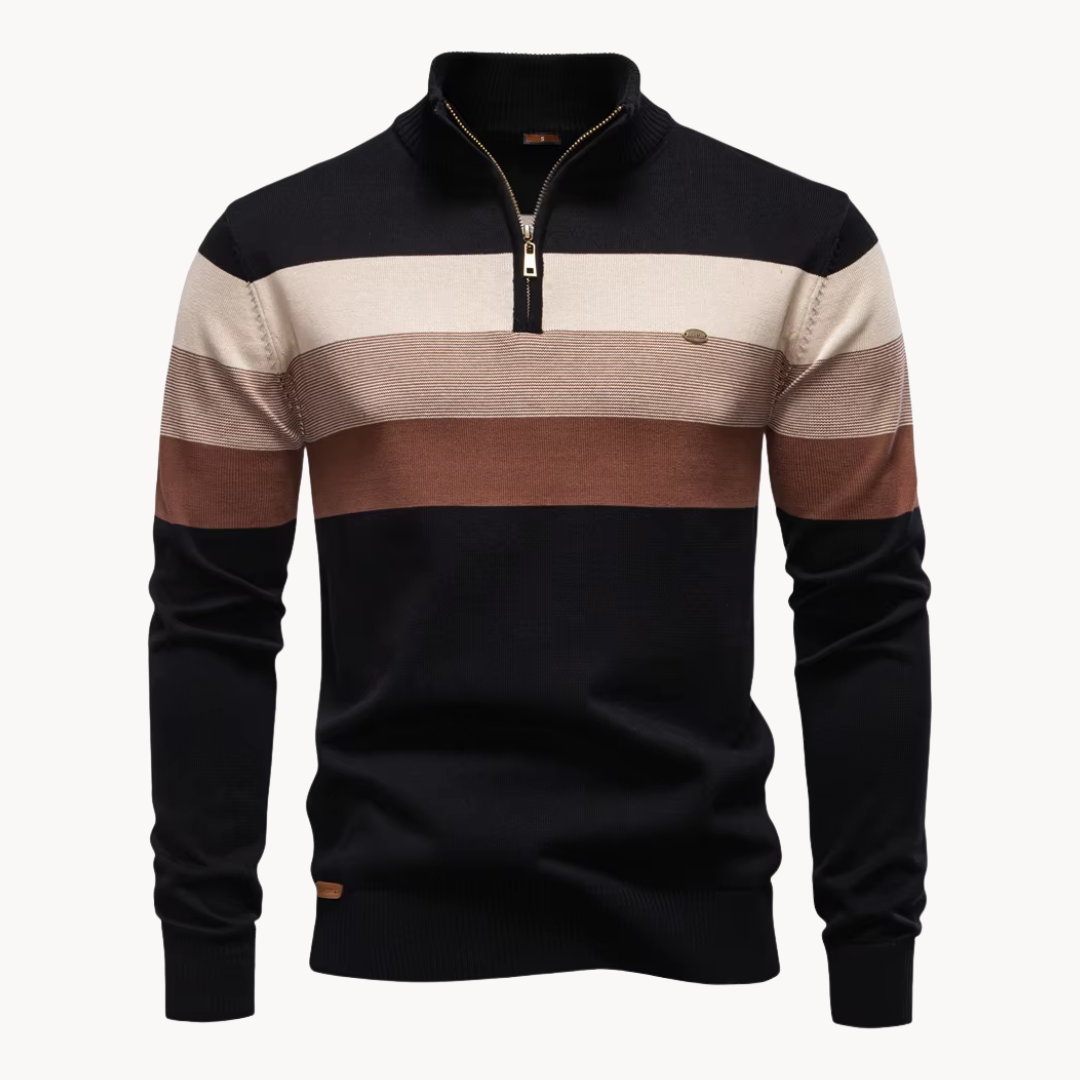 Callen - Stretch Knit Quarter-Zip Sweater | By Mason & Reed London