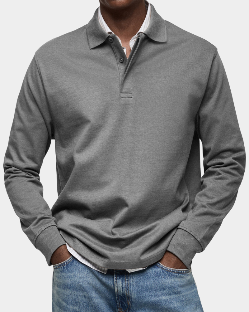 Brennan - Premium Knit Long Sleeve Polo | By Mason & Reed London