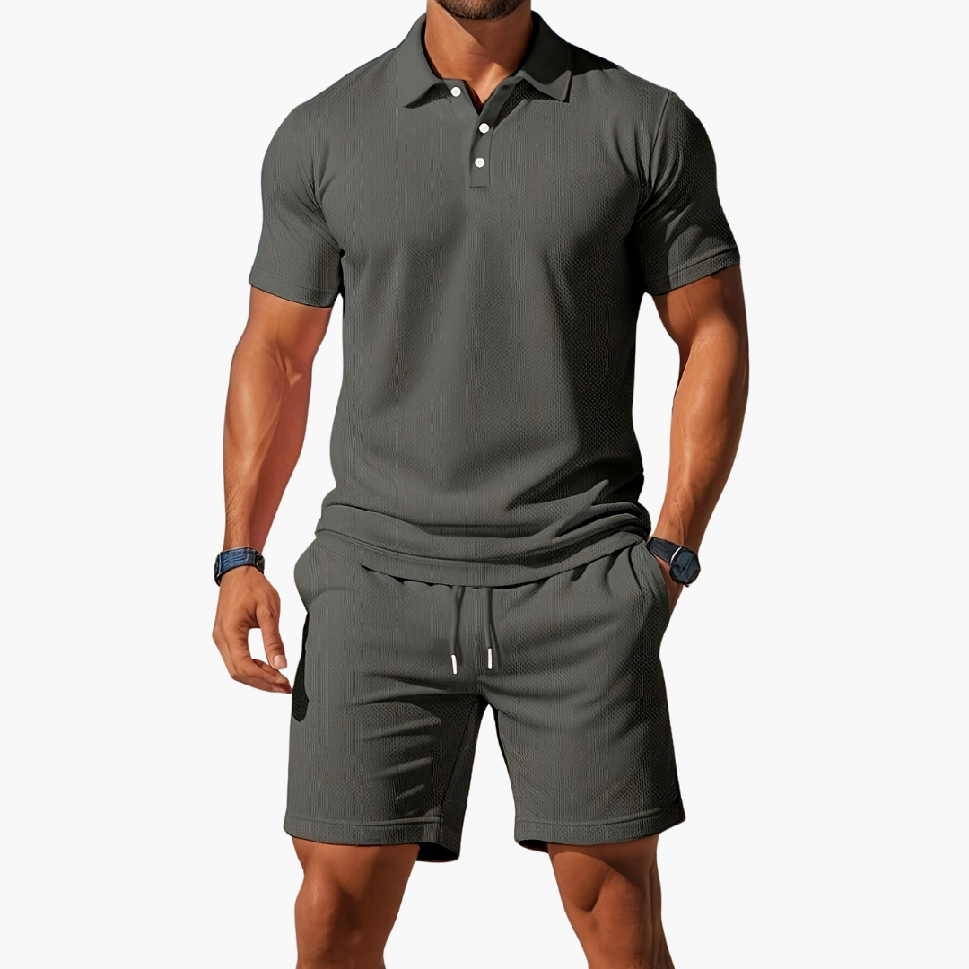 Zack - Casual Polo & Drawstring Shorts Set | By Mason & Reed London
