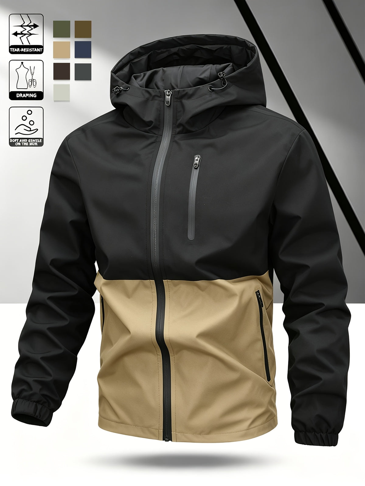 Darren - Colour Block Hooded Jacket | By Mason & Reed London