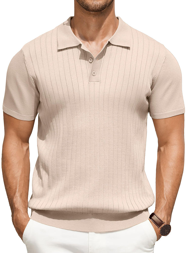 Dex - Casual Ribbed Knitted Polo | By Mason & Reed Londono