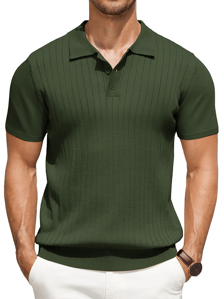 Dex - Casual Ribbed Knitted Polo | By Mason & Reed Londono