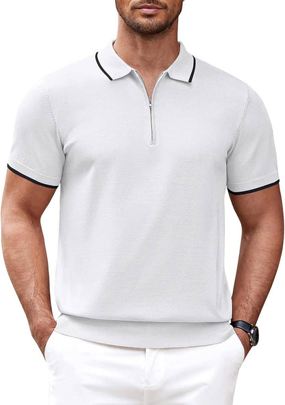 Miller - Modern Knit Zipper Polo | By Mason & Reed London
