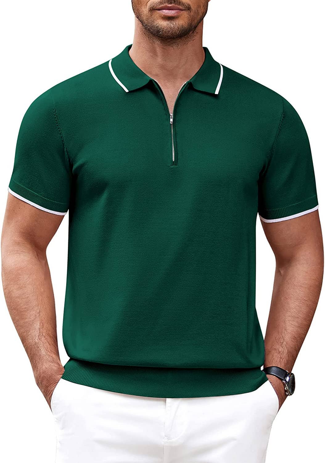 Miller - Modern Knit Zipper Polo | By Mason & Reed London