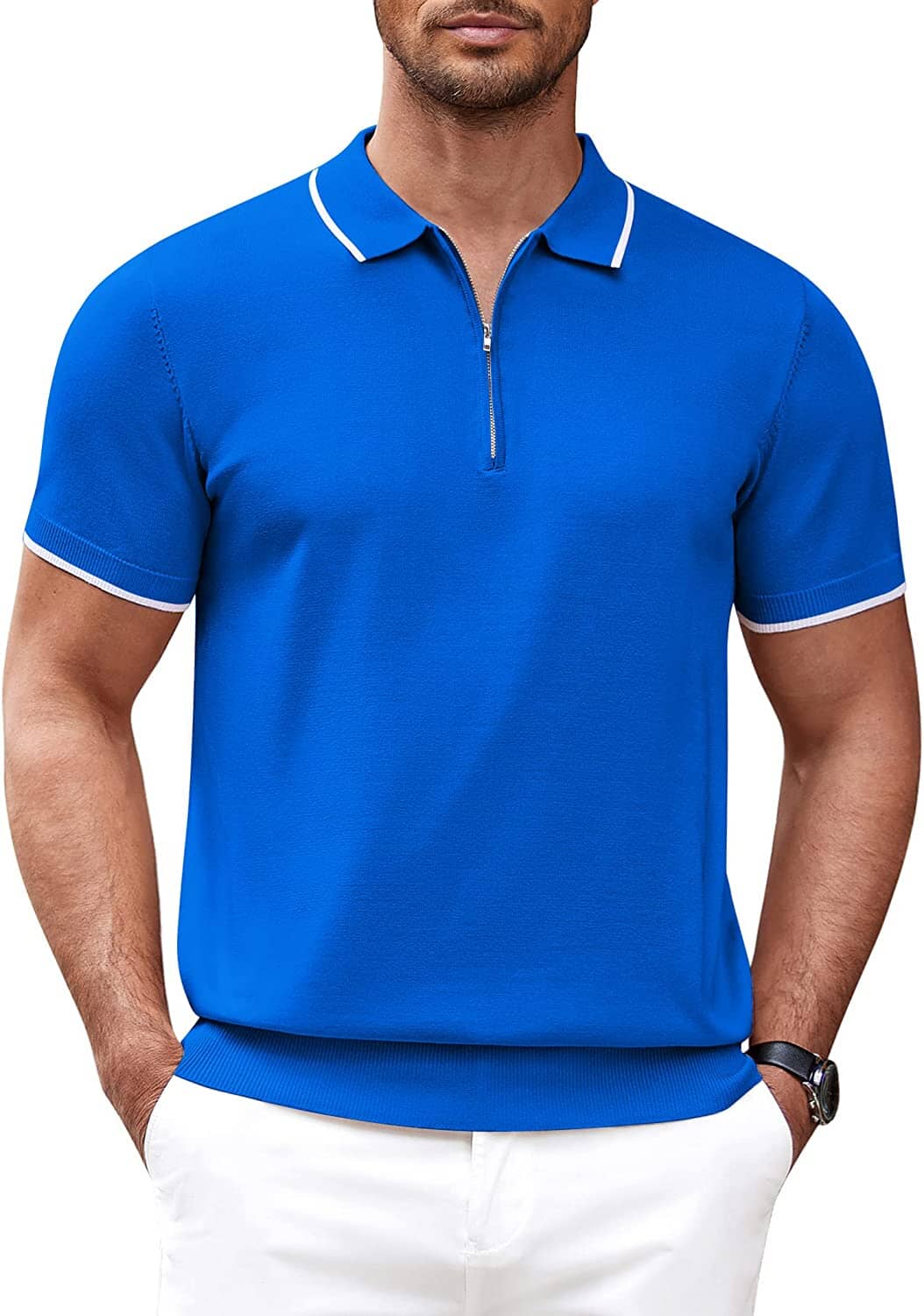 Miller - Modern Knit Zipper Polo | By Mason & Reed London