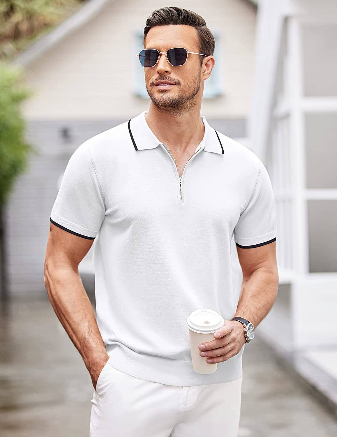 Miller - Modern Knit Zipper Polo | By Mason & Reed London