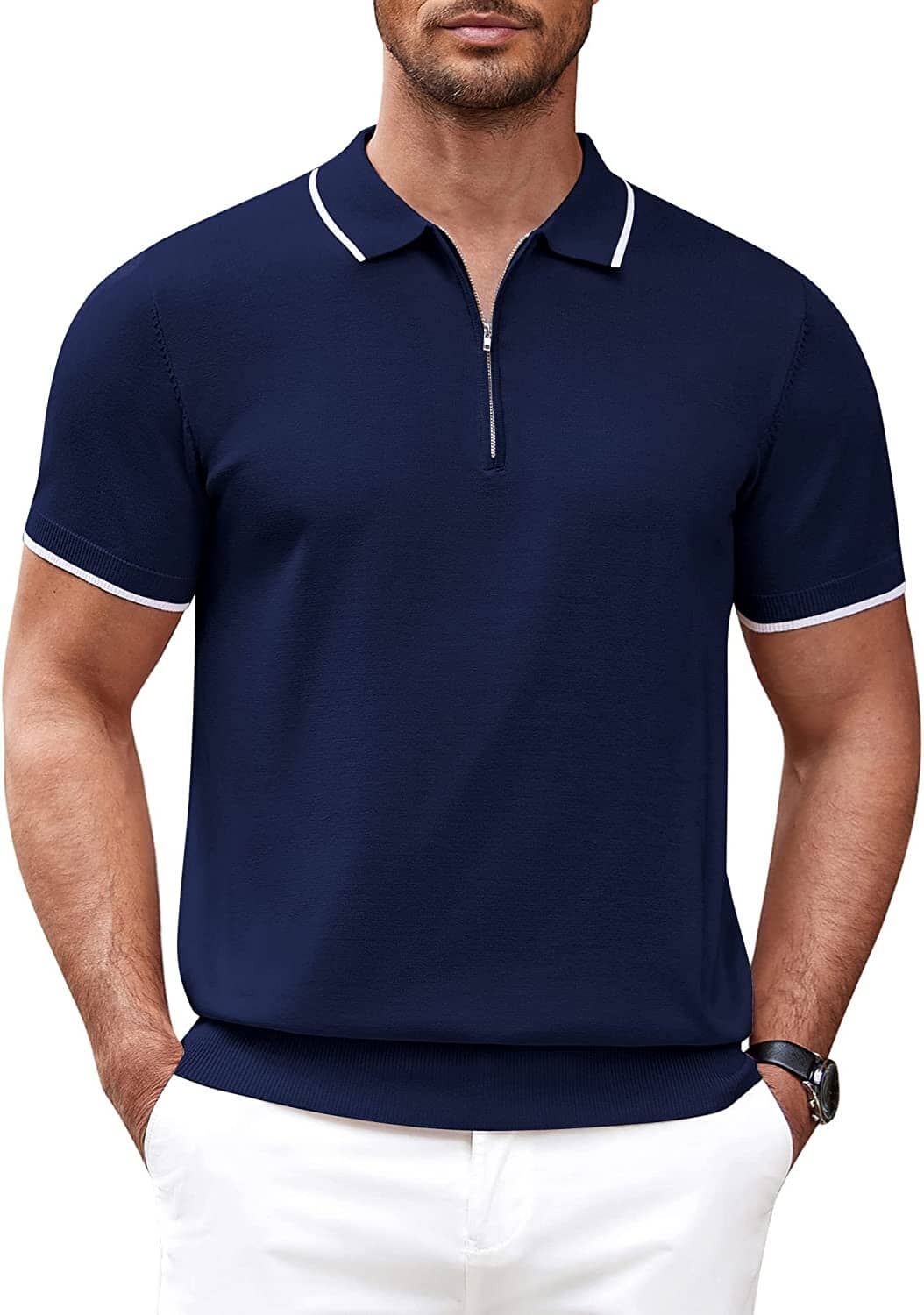 Miller - Modern Knit Zipper Polo | By Mason & Reed London