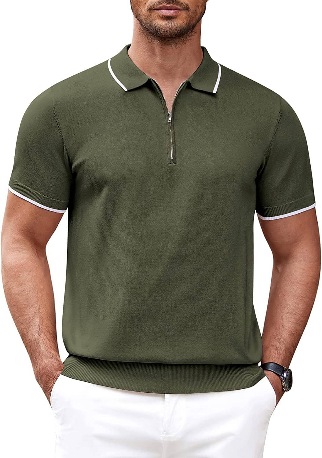 Miller - Modern Knit Zipper Polo | By Mason & Reed London