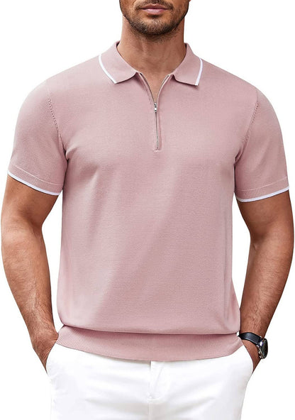 Miller - Modern Knit Zipper Polo | By Mason & Reed London