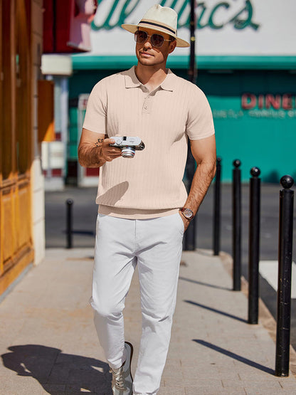 Dex - Casual Ribbed Knitted Polo | By Mason & Reed Londono