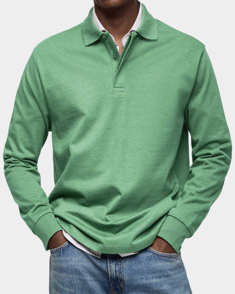 Brennan - Premium Knit Long Sleeve Polo | By Mason & Reed London