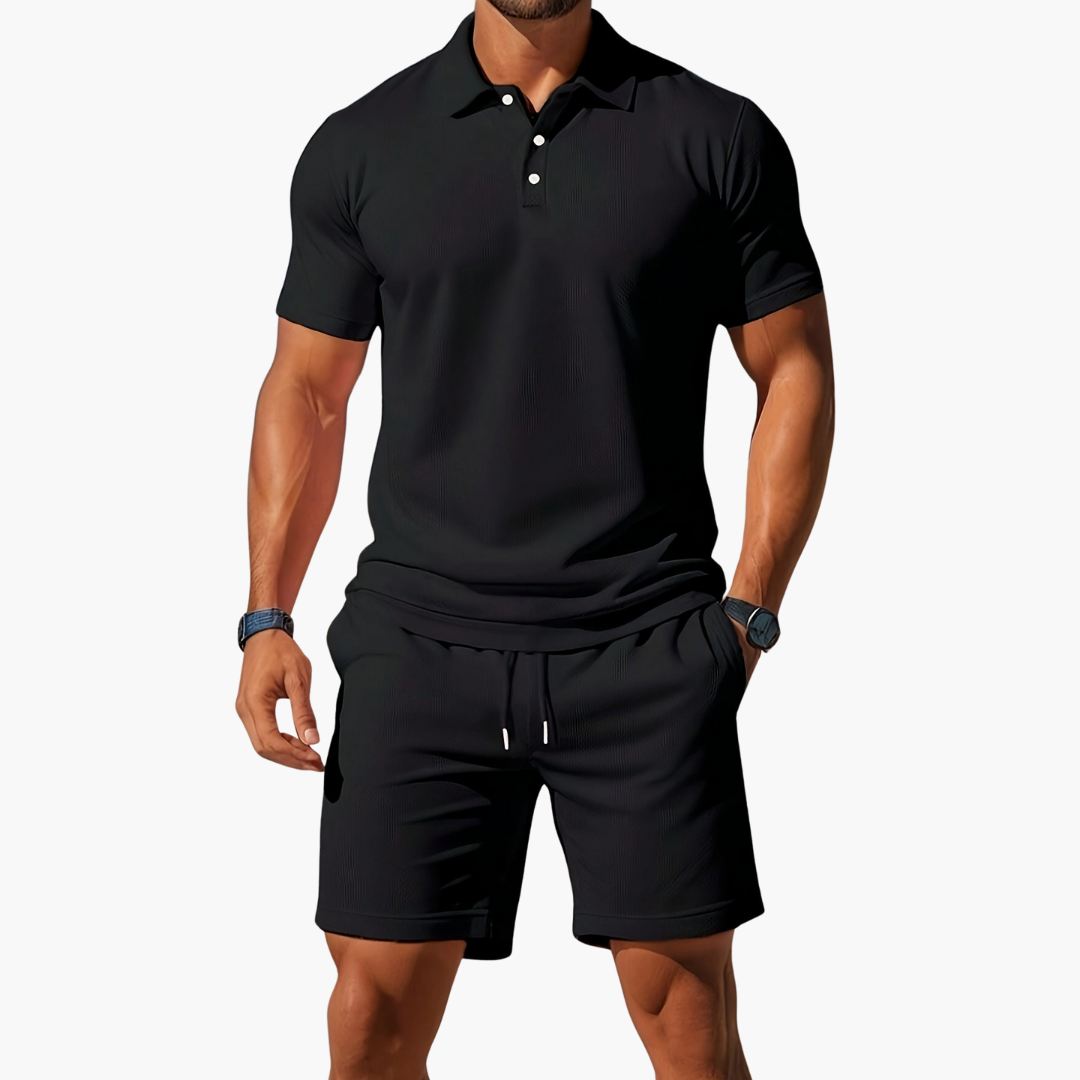 Zack - Casual Polo & Drawstring Shorts Set | By Mason & Reed London