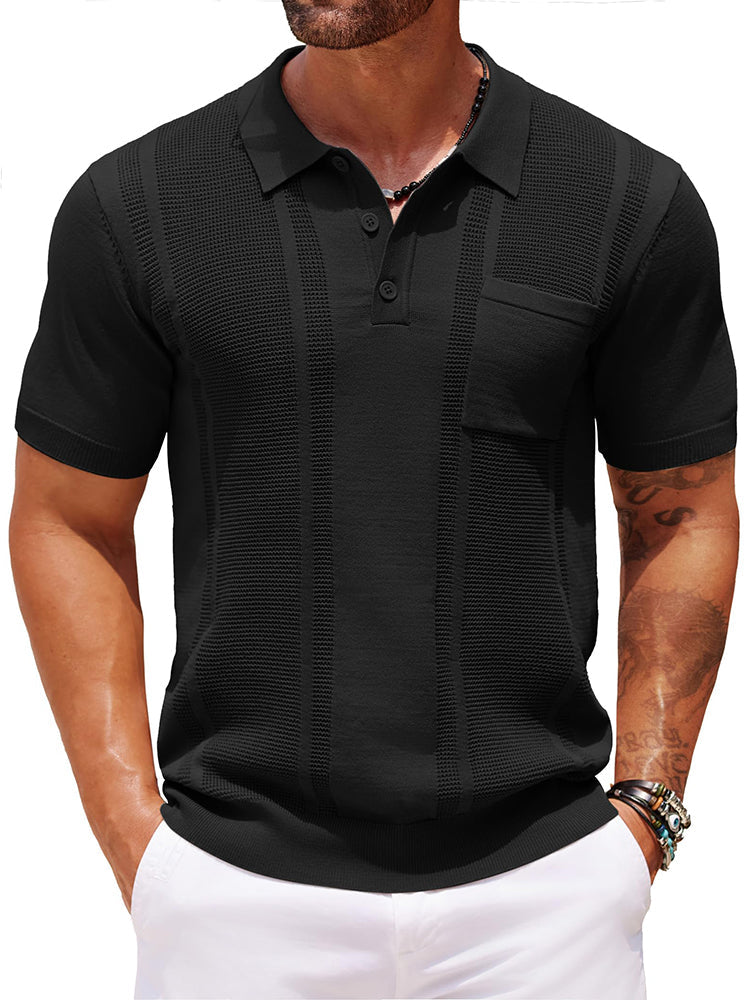 Dave - Casual Textured Knit Polo | By Mason & Reed London
