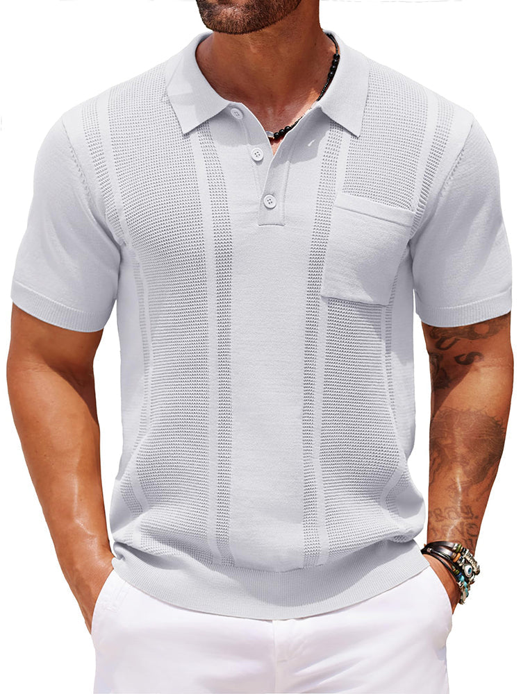 Dave - Casual Textured Knit Polo | By Mason & Reed London