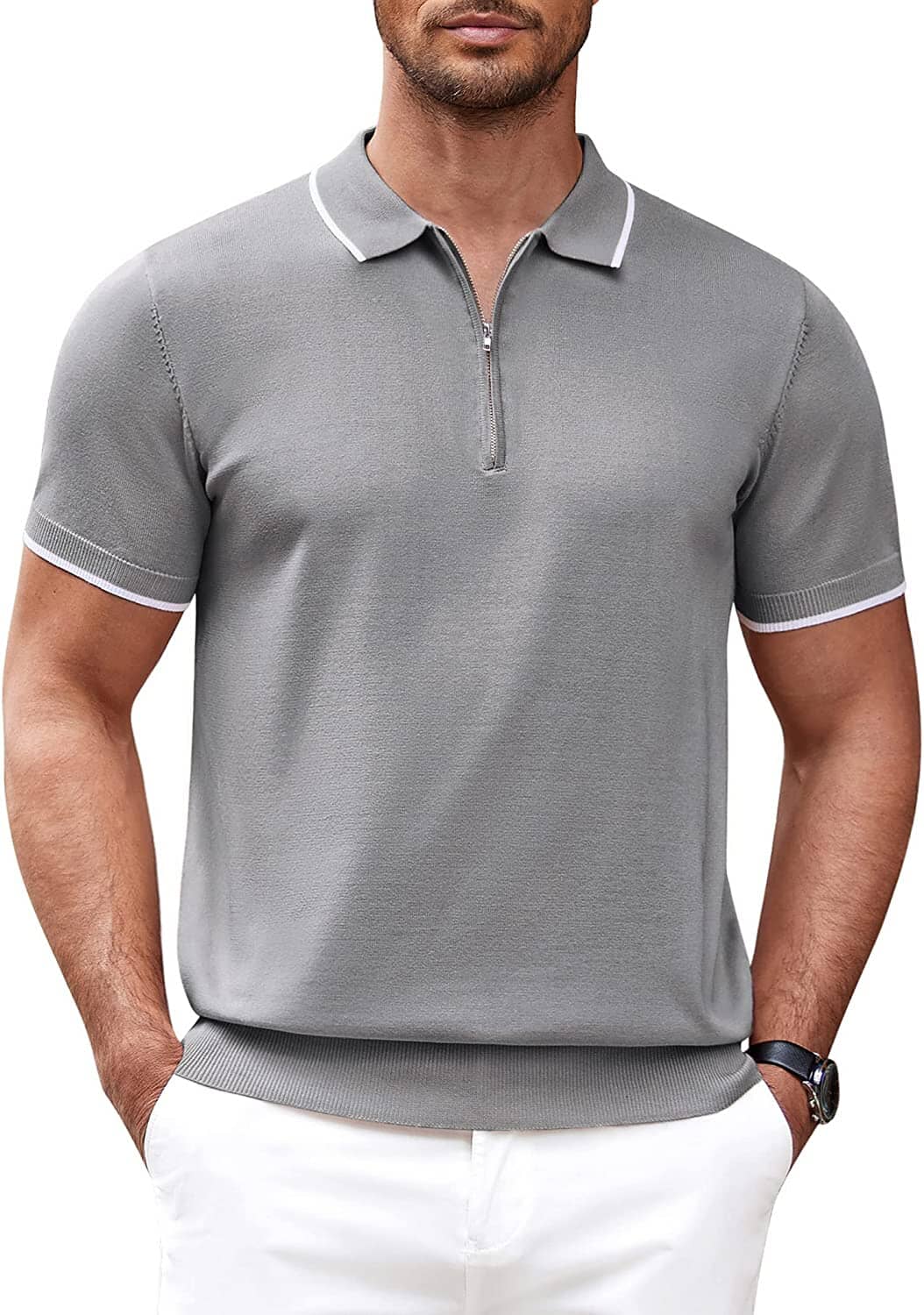 Miller - Modern Knit Zipper Polo | By Mason & Reed London