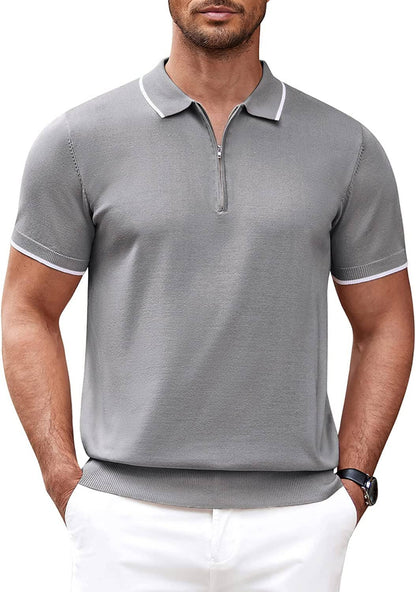 Miller - Modern Knit Zipper Polo | By Mason & Reed London