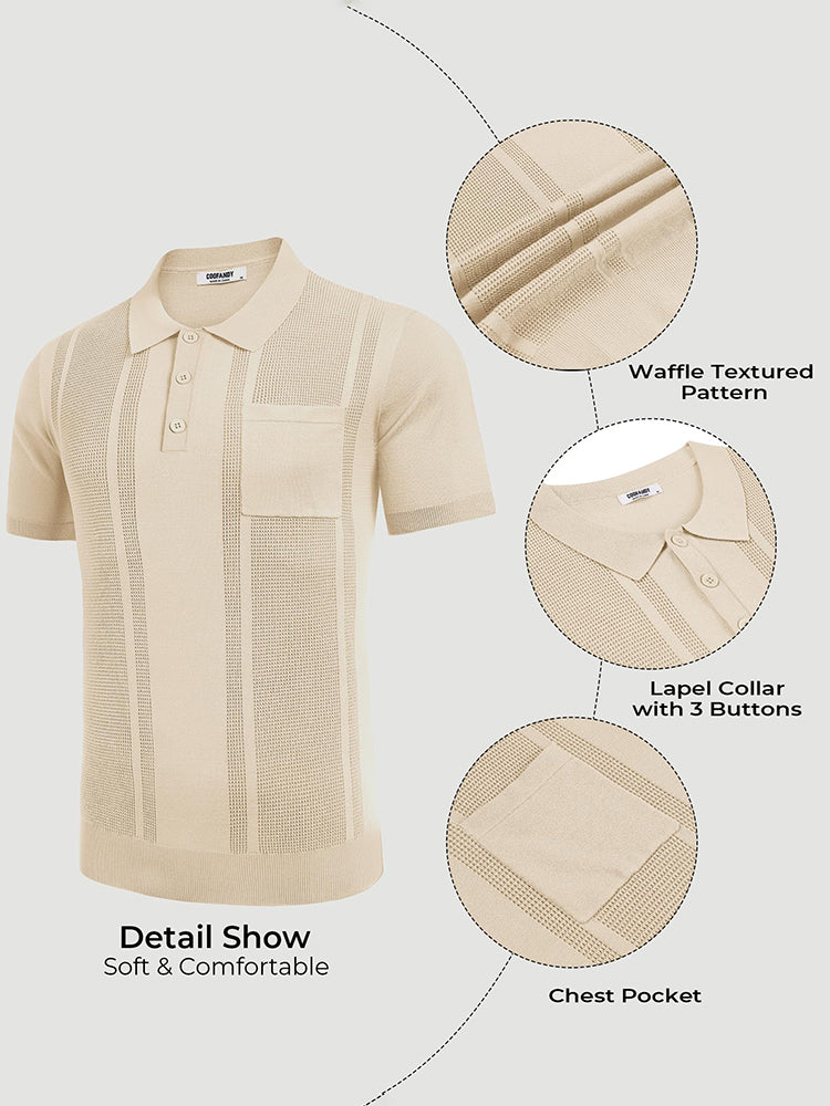 Dave - Casual Textured Knit Polo | By Mason & Reed London