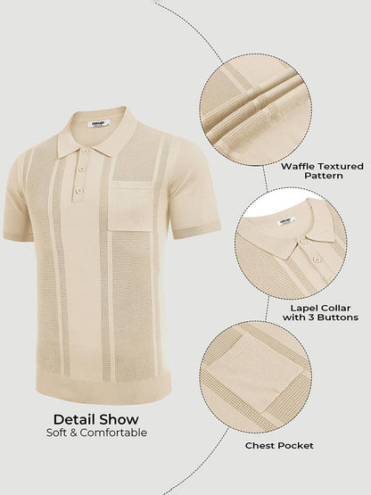 Dave - Casual Textured Knit Polo | By Mason & Reed London