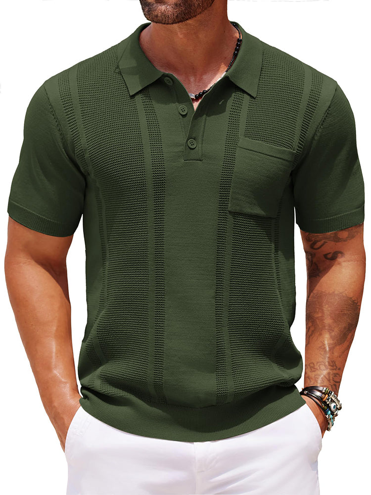 Dave - Casual Textured Knit Polo | By Mason & Reed London