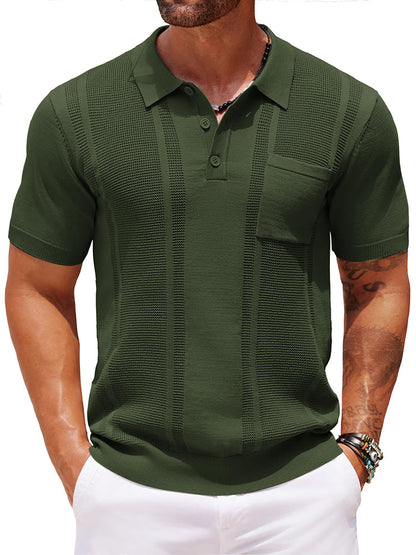 Dave - Casual Textured Knit Polo | By Mason & Reed London
