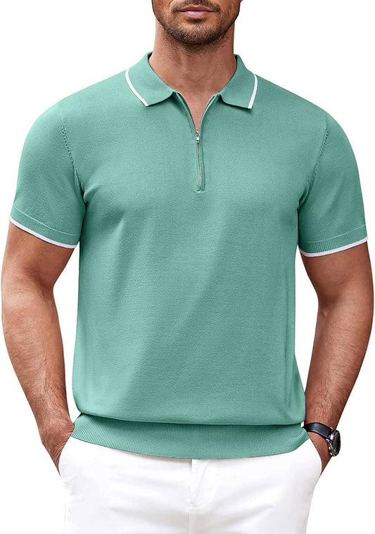 Miller - Modern Knit Zipper Polo | By Mason & Reed London