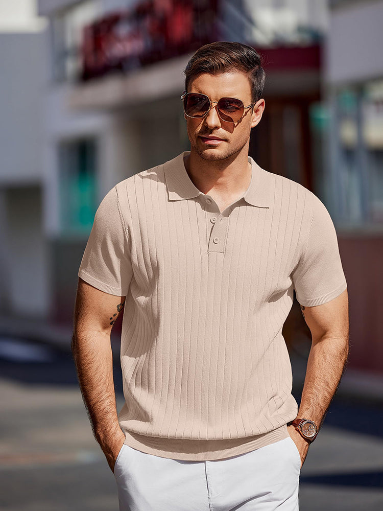Dex - Casual Ribbed Knitted Polo | By Mason & Reed Londono