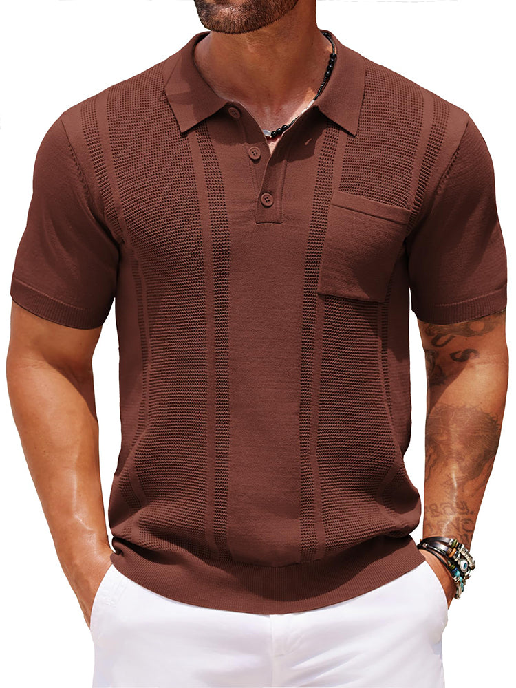 Dave - Casual Textured Knit Polo | By Mason & Reed London