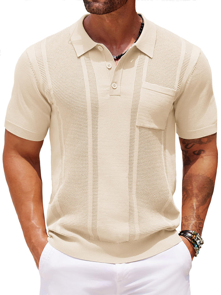 Dave - Casual Textured Knit Polo | By Mason & Reed London