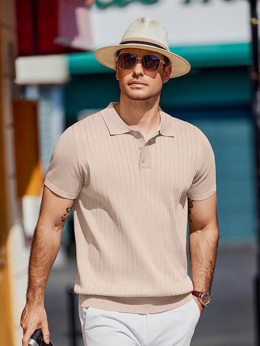 Dex - Casual Ribbed Knitted Polo | By Mason & Reed Londono