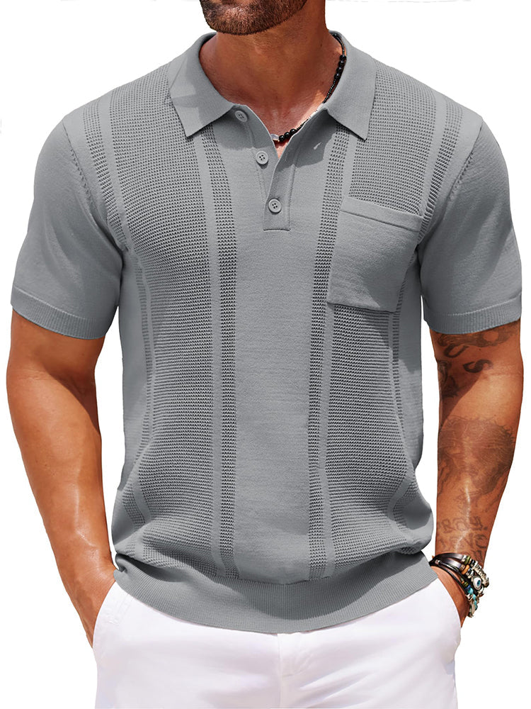 Dave - Casual Textured Knit Polo | By Mason & Reed London