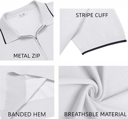 Miller - Modern Knit Zipper Polo | By Mason & Reed London