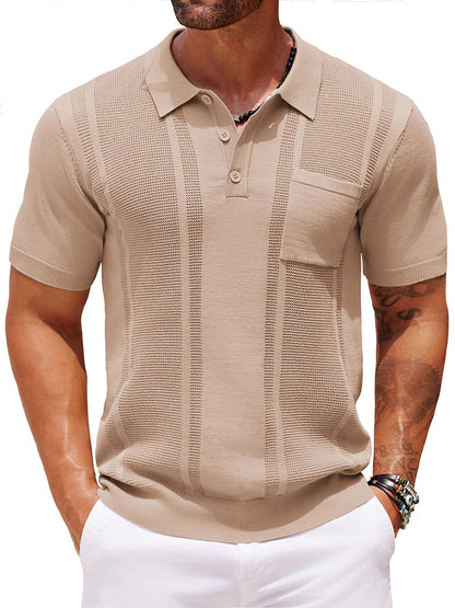 Dave - Casual Textured Knit Polo | By Mason & Reed London