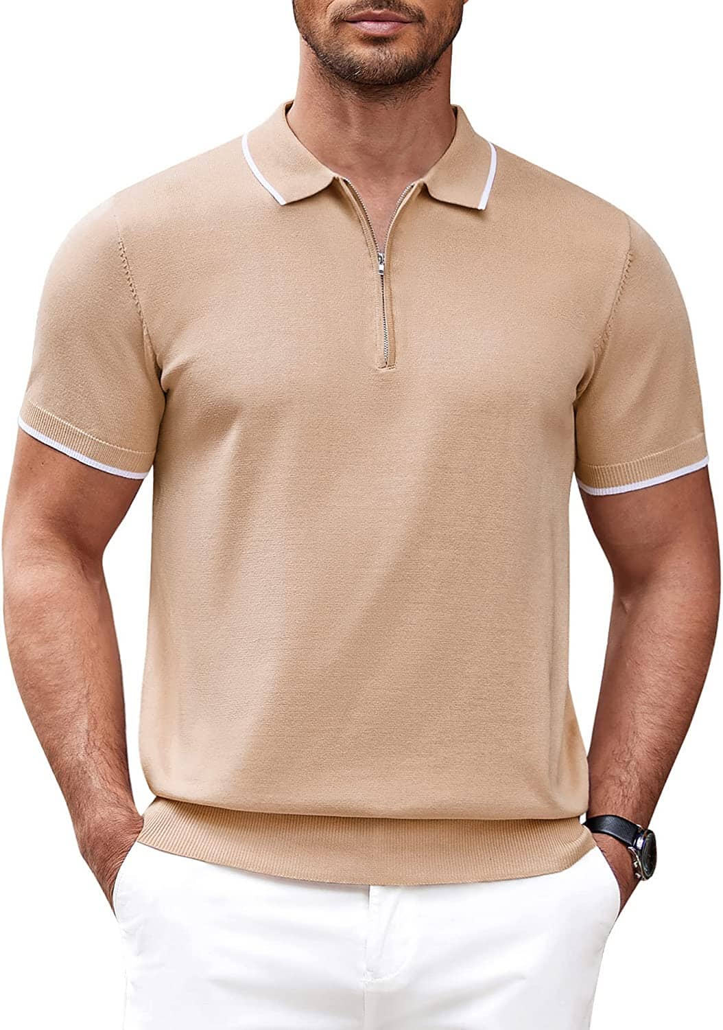 Miller - Modern Knit Zipper Polo | By Mason & Reed London