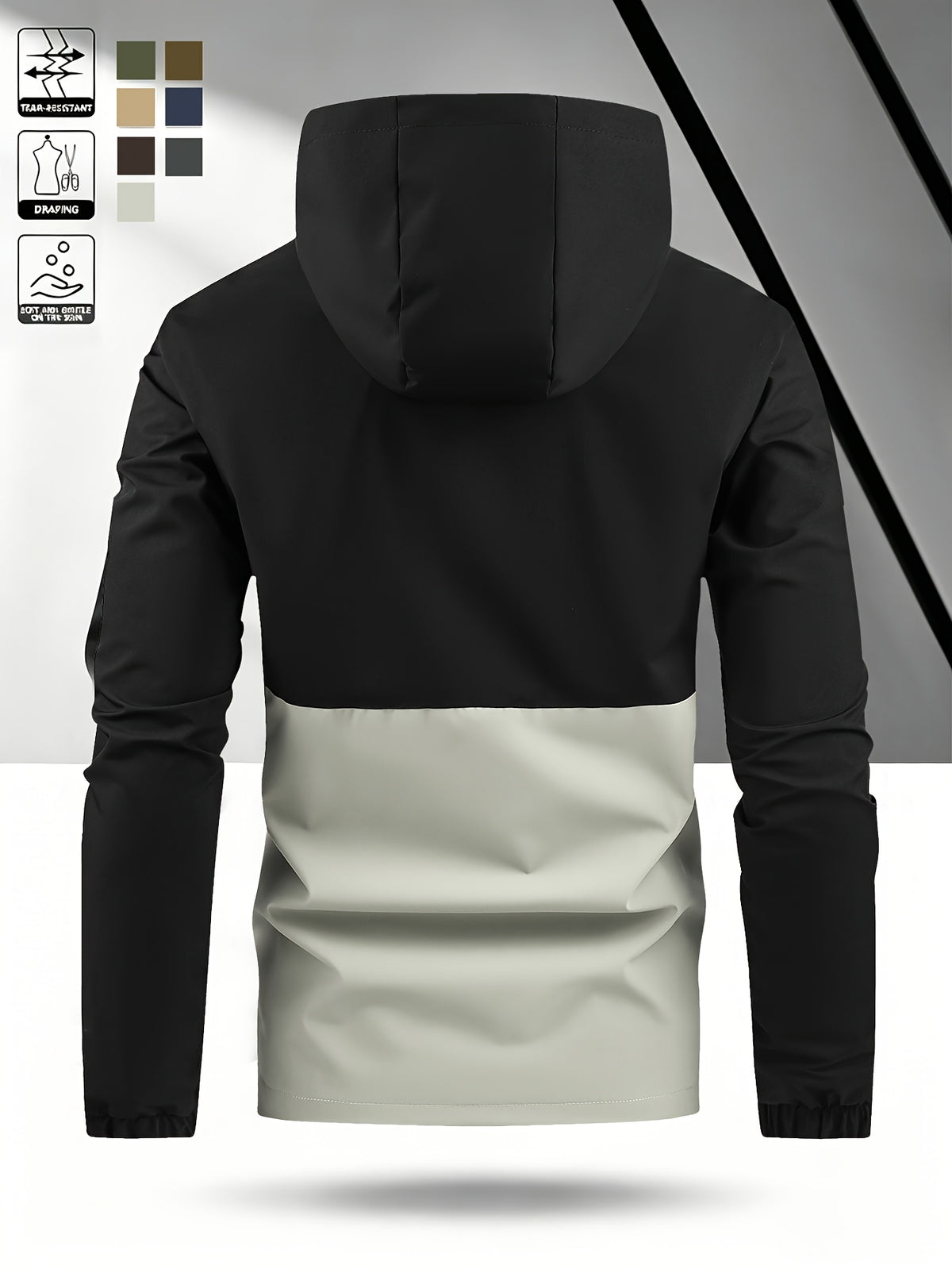 Darren - Colour Block Hooded Jacket | By Mason & Reed London