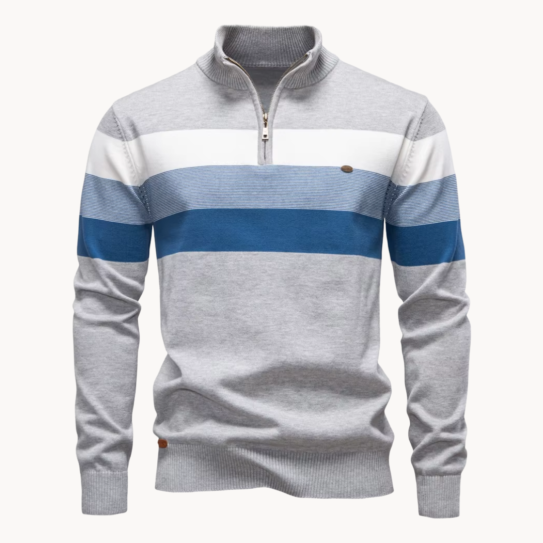 Callen - Stretch Knit Quarter-Zip Sweater | By Mason & Reed London