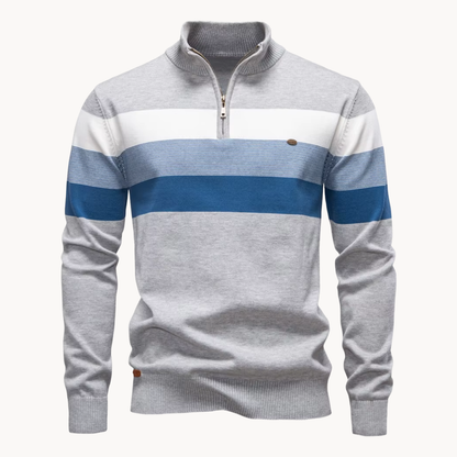 Callen - Stretch Knit Quarter-Zip Sweater | By Mason & Reed London