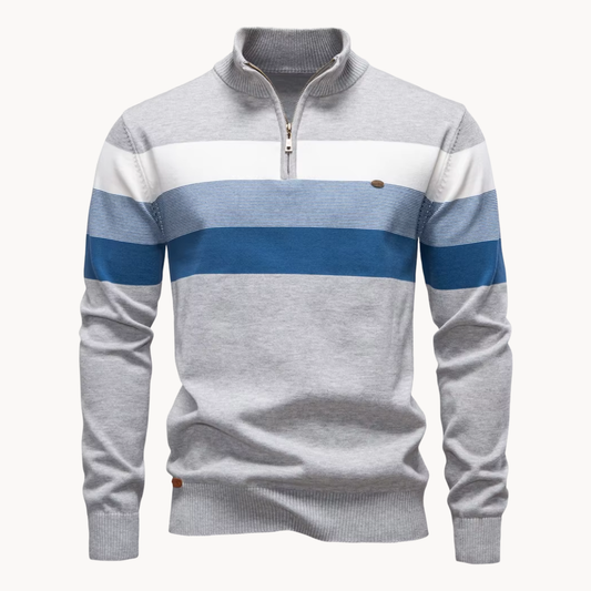 Callen - Stretch Knit Quarter-Zip Sweater | By Mason & Reed London