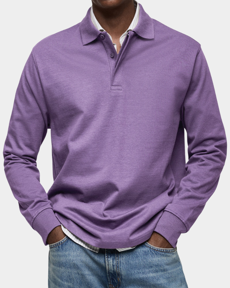 Brennan - Premium Knit Long Sleeve Polo | By Mason & Reed London
