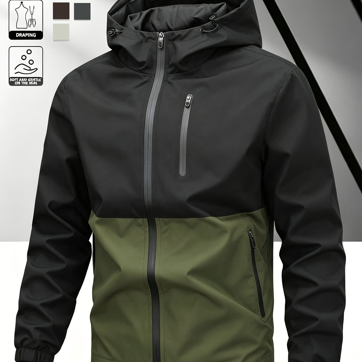 Darren - Colour Block Hooded Jacket | By Mason & Reed London