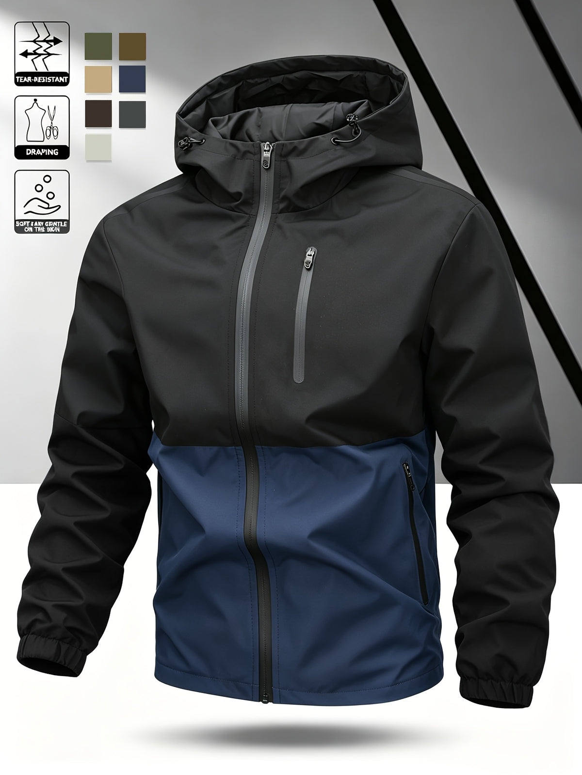 Darren - Colour Block Hooded Jacket | By Mason & Reed London