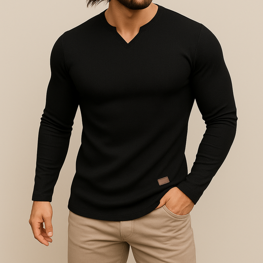 Leo - Slim Fit V-Neck Shirt | By Mason & Reed London