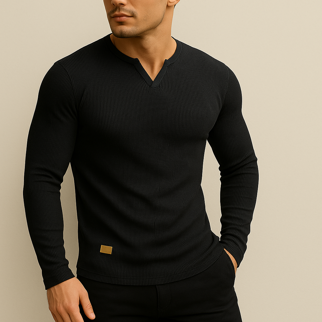 Leo - Slim Fit V-Neck Shirt | By Mason & Reed London
