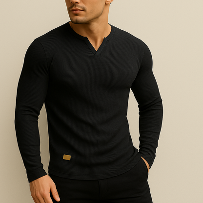 Leo - Slim Fit V-Neck Shirt | By Mason & Reed London