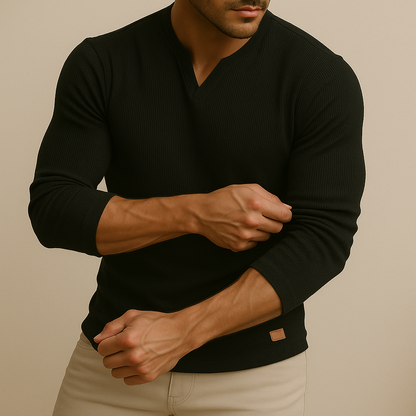 Leo - Slim Fit V-Neck Shirt | By Mason & Reed London