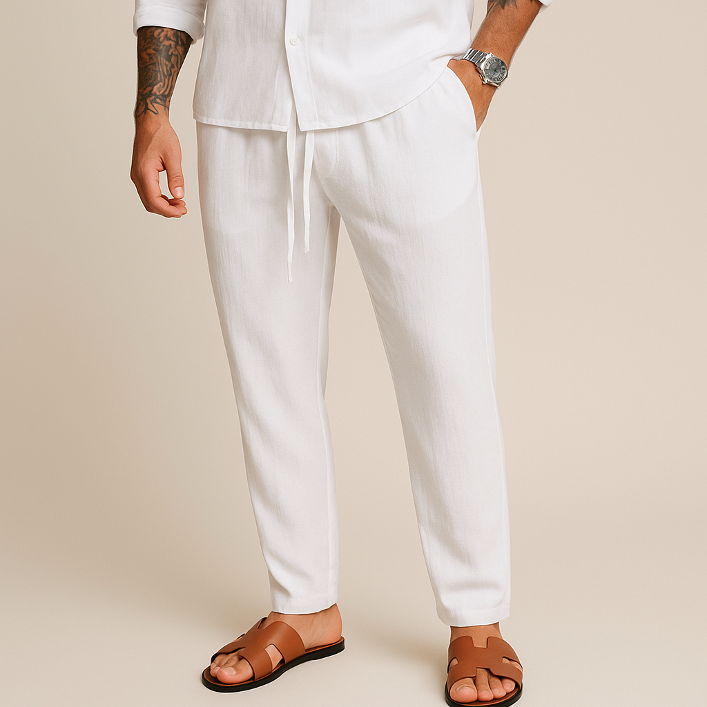 Max - Stretch Linen Trousers | By Mason & Reed London