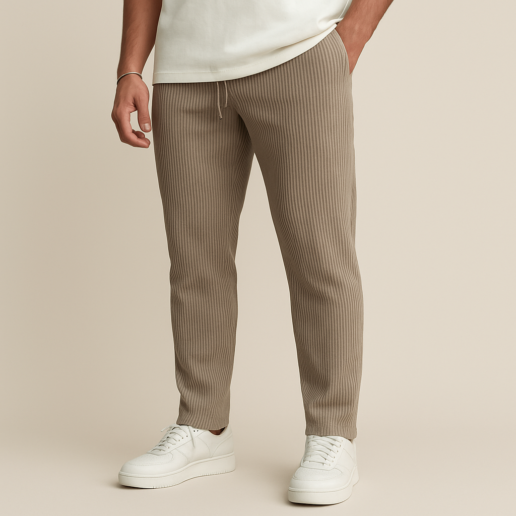 Oscar - Ribbed Tube Leg Trousers | By Mason & Reed London
