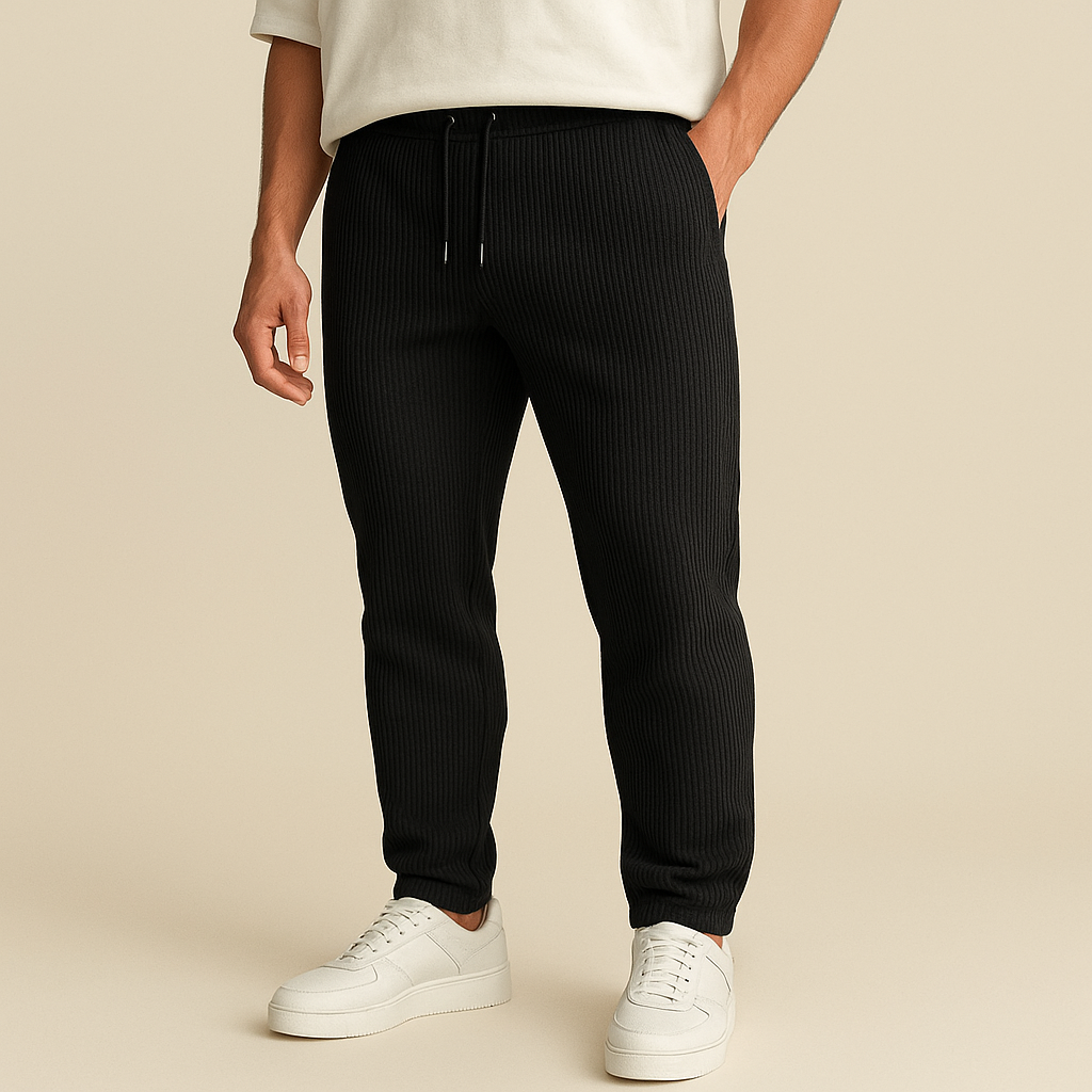 Oscar - Ribbed Tube Leg Trousers | By Mason & Reed London